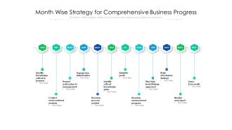Month Wise Strategy For Comprehensive Business Progress Ppt PowerPoint Presentation Model Show PDF