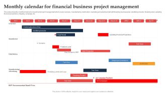 Monthly Calendar For Financial Business Project Management Ppt Summary Influencers PDF