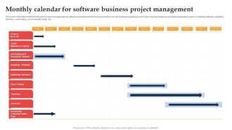 Monthly Calendar For Software Business Project Management Ppt Layouts Design Ideas PDF