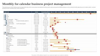 Monthly For Calendar Business Project Management Ppt Infographic Template Show PDF
