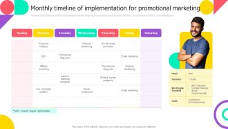 Monthly Timeline Of Implementation For Promotional Marketing Information PDF