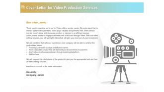 Movie Making Solutions Cover Letter For Video Production Services Ppt Introduction PDF