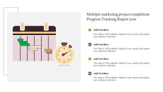 Multiple Marketing Project Completion Progress Tracking Report Icon Inspiration PDF