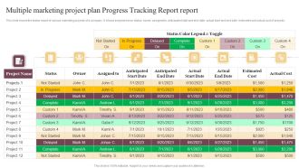 Multiple Marketing Project Plan Progress Tracking Report Report Icons PDF