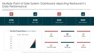 Multiple Point Of Sale System Dashboard Depicting Restaurants Daily Performance Mockup PDF
