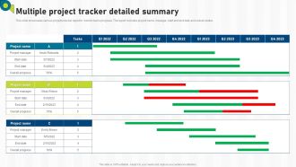 Multiple Project Tracker Detailed Summary Ppt PowerPoint Presentation Gallery Background Image PDF
