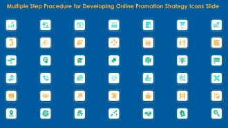 Multiple Step Procedure For Developing Online Promotion Strategy Icons Slide Icons PDF