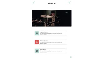 Musicians Function Proposal About Us One Pager Sample Example Document