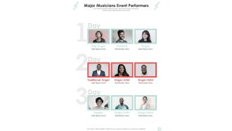 Musicians Function Proposal Major Musicians Event Performers One Pager Sample Example Document