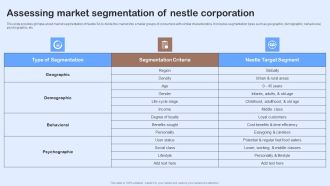 Nestle Performance Management Report Assessing Market Segmentation Of Nestle Diagrams PDF