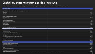 Net Banking Channel And Service Management Cash Flow Statement For Banking Institute Designs PDF