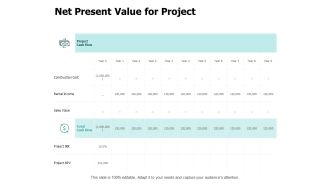 Net Present Value For Project Ppt PowerPoint Presentation Portfolio