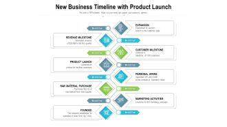 New Business Timeline With Product Launch Ppt PowerPoint Presentation File Professional PDF