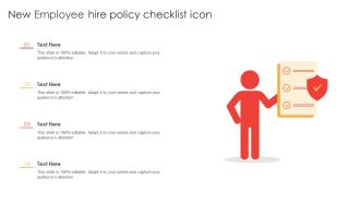 New Employee Hire Policy Checklist Icon Ppt Model Infographics PDF