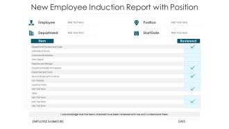 New Employee Induction Report With Position Ppt Layouts Images PDF