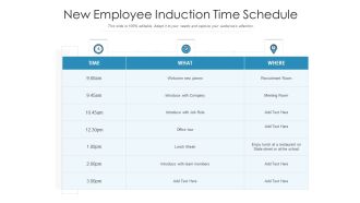 New Employee Induction Time Schedule Ppt Icon Layouts PDF