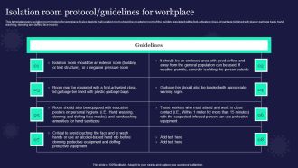 New General Adaption Playbook For Organizations Isolation Room Protocol Guidelines For Workplace Graphics PDF