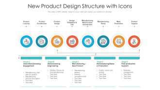 New Product Design Structure With Icons Ppt Portfolio Slideshow PDF