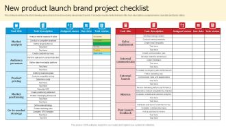 New Product Launch Brand Project Checklist Structure PDF