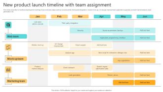 New Product Launch Timeline With Team Assignment Rules PDF