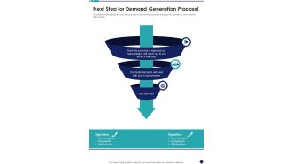 Next Step For Demand Generation Proposal One Pager Sample Example Document