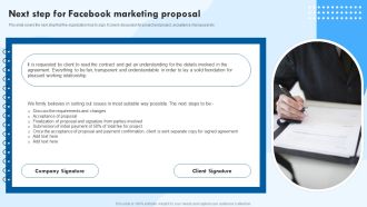 Next Step For Facebook Marketing Proposal Ppt Outline Slide PDF