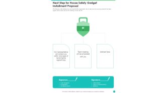 Next Step For House Safety Gadget Installment Proposal One Pager Sample Example Document