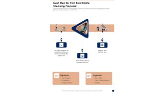 Next Step For Post Real Estate Cleaning Proposal One Pager Sample Example Document