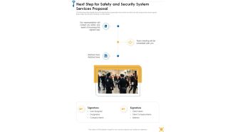 Next Step For Safety And Security System Services Proposal One Pager Sample Example Document