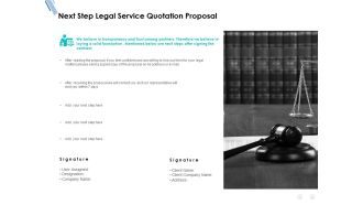Next Step Legal Service Quotation Proposal Ppt PowerPoint Presentation Styles Smartart