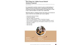 Next Steps For Coffee House Market Analysis Proposal One Pager Sample Example Document