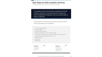 Next Steps For Data Analytics Services One Pager Sample Example Document