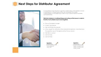 Next Steps For Distributor Agreement Ppt PowerPoint Presentation Slides Inspiration