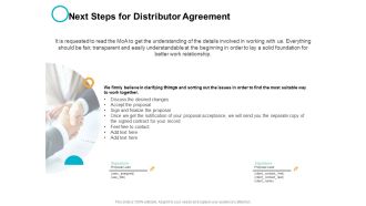 Next Steps For Distributor Agreement Ppt PowerPoint Presentation Styles Inspiration