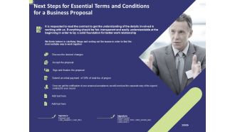 Next Steps For Essential Terms And Conditions For A Business Proposal Ppt PowerPoint Presentation Icon Backgrounds PDF