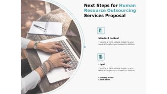 Next Steps For Human Resource Outsourcing Services Proposal Background PDF