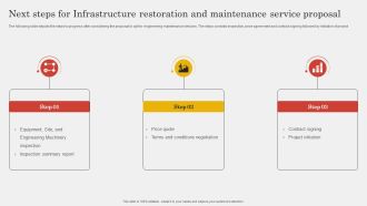 Next Steps For Infrastructure Restoration And Maintenance Service Proposal Guidelines PDF