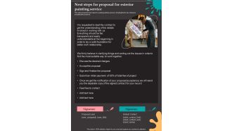 Next Steps For Proposal For Exterior Painting Service One Pager Sample Example Document