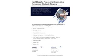 Next Steps For Proposal For Information Technology Strategic Planning One Pager Sample Example Document