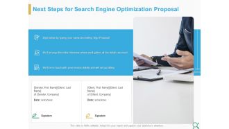 Next Steps For Search Engine Optimization Proposal Ppt Layouts Layouts PDF