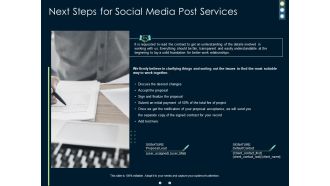 Next Steps For Social Media Post Services Ppt PowerPoint Presentation Show Example