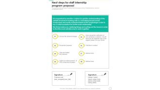 Next Steps For Staff Internship Program Proposal One Pager Sample Example Document