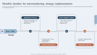 Niche Marketing Guide To Target Specific Customer Groups Monthly Timeline For Micromarketing Strategy Designs PDF
