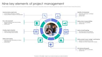 Nine Key Elements Of Project Management Clipart PDF