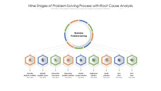 Nine Stages Of Problem Solving Process With Root Cause Analysis Ppt PowerPoint Presentation Slides Clipart PDF