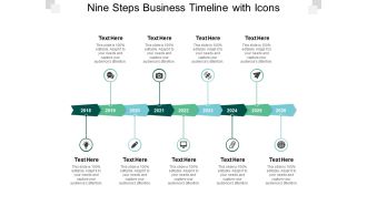 Nine Steps Business Timeline With Icons Ppt PowerPoint Presentation Slides Information