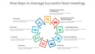 Nine Steps To Manage Successful Team Meetings Ppt PowerPoint Presentation File Example File PDF