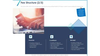 Occasion Planning Firm Overview Fee Structure Event Ppt Outline Example PDF