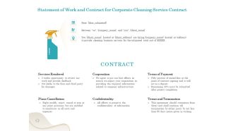 Office Cleaning Service Statement Of Work And Contract For Corporate Cleaning Service Contract Slides PDF
