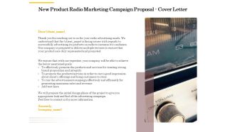 Offline Promotional Strategy For New Product Radio Marketing Campaign Proposal Cover Letter Guidelines PDF